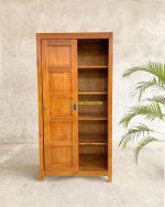 Almari Pakaian Lemari Baju Model Minimalis 2 Pintu Sliding Finishing Natural - Image 3