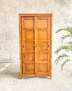 Almari Pakaian Lemari Baju Model Minimalis 2 Pintu Sliding Finishing Natural - Image 2