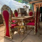 Furniture Klasik Mewah Set Kursi Makan Ukiran Finishing Gold - Image 2