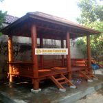 Gazebo Kayu Glugu Minimalis/Gazebo Kayu Kelapa/Saung Gazebo Kayu Jepara 4 x 2 Meter