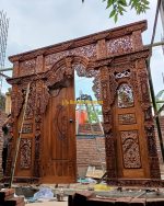 Pintu Gebyok Ukir Kudusan Kayu Jati Kualitas Ukuran Tinggi 270 Lebar lunas 300 - Image 3