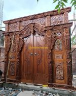 Pintu Gebyok Ukir Kudusan Kayu Jati Kualitas Ukuran Tinggi 270 Lebar lunas 300