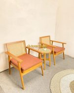 Harga Set Kursi Meja Teras Kayu Jati Kombinasi Rotan Minimalis - Image 2