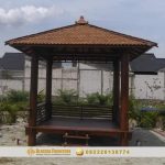 Gazebo Kayu Glugu Minimalis/Gazebo Kayu Kelapa/Saung Gazebo Kayu Jepara 2,5 x 2,5 Meter