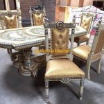 Mebel Klasik Mewah Set Kursi Makan Ukiran Eropa Style