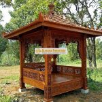 Spesialis Pengrajin Gazebo Kayu Jati Ukiran Berkualitas 2 x 2 Meter