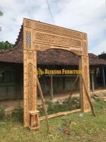 Mihrab Masjid Tempat Imam Kaligrafi Bahan Kayu Jati Grade A - Image 2