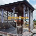 pargola kayu jati minimalis model kubus / pragola taman / gazebo minimalis / gazebo kayu jati