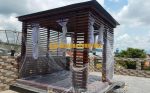 pargola kayu jati minimalis model kubus / pragola taman / gazebo minimalis / gazebo kayu jati