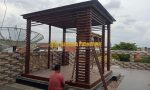 pargola kayu jati minimalis model kubus / pragola taman / gazebo minimalis / gazebo kayu jati - Image 2