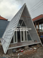 rumah segitiga minimalis modern full dari kayu jati - Image 2