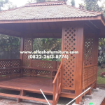 Gazebo minimalis kayu jati atap sirap ulin