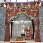 Jasa pembuatan mihrab masjid dari kayu jati perhutani