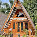 Jual rumah lumbung segitiga minimalis kayu jati