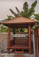 Gazebo kayu jati minimalis 2x2 meter - Image 2