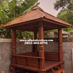 Gazebo kayu jati minimalis 2x2 meter