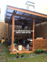 Gazebo pergola kayu minimalis full set atap polycarbonate - Image 2