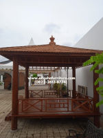 gazebo kayu jati minimalis atap sirap ulin - Image 2