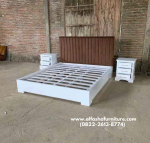 Jual tempat tidur minimalis kayu cat duco putih - Image 3