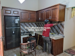jual kitchenset minimalis dari kayu jati perhutani