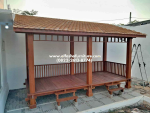 Jual gazebo minimalis modern kayu jati kering