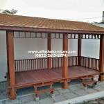 Jual gazebo minimalis modern kayu jati kering