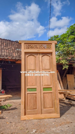 jual pintu kayu jati perhutani model antik lawas