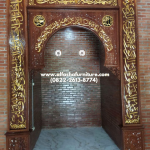 Harga Mihrab Masjid Ukir Kaligrafi Kayu Jati Perhutani