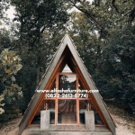 Jual Rumah Kayu Minimalis Modern Model Segitiga Kayu Jati