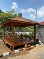 Gazebo minimalis kayu jati ukuran 3x3 meter - Image 3