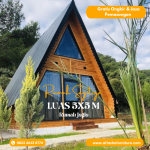 Jual rumah segitiga minimalis kayu