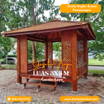 Jual gazebo kayu jati minimalis 3x3 meter