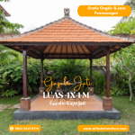 Jual gazebo kayu jati minimalis 4x4 meter