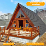 Rumah Segitiga Minimalis Kayu Jati