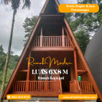 rumah segitiga tingkat minimalis kayu jati