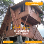 Rumah Segitiga Kayu Jati Model Roftop