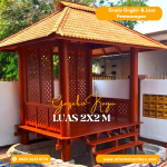 gazebo minimalis kayu jati 2x2 meter