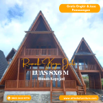 Rumah Segitiga Minimalis Kayu Jati