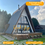 Rumah Segitiga Minimalis Modern Kayu Jati
