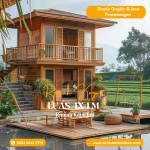 rumah kayu jati minimalis 2 lantai