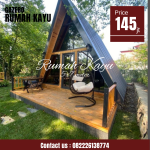 Rumah Kayu Segitiga Minimalis | Rumah Kayu Glamping Modern