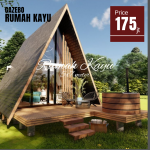 Rumah Kayu Segitiga Minimalis Modern | Rumah Kayu Segitiga