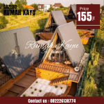 Rumah Segitiga Minimalis Modern Kayu Jati