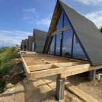 Rumah Segitiga Minimalis Modern Kayu jati