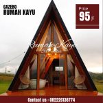 Rumah Glamping Segitiga Minimalis Modern Kayu Jati