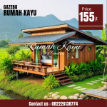 Rumah Glamping Kayu Minimalis Modern Kayu Jati Jepara