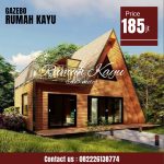 Rumah Kayu Segitiga Minimalis Modern Kayu Jati