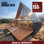 Rumah segitiga minimalis kayu jati tua