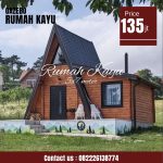 Rumah Segitiga Kayu Jati Minimalis Modern Model Rooftop
