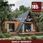 rumah segitiga kayu jati minimalis modern